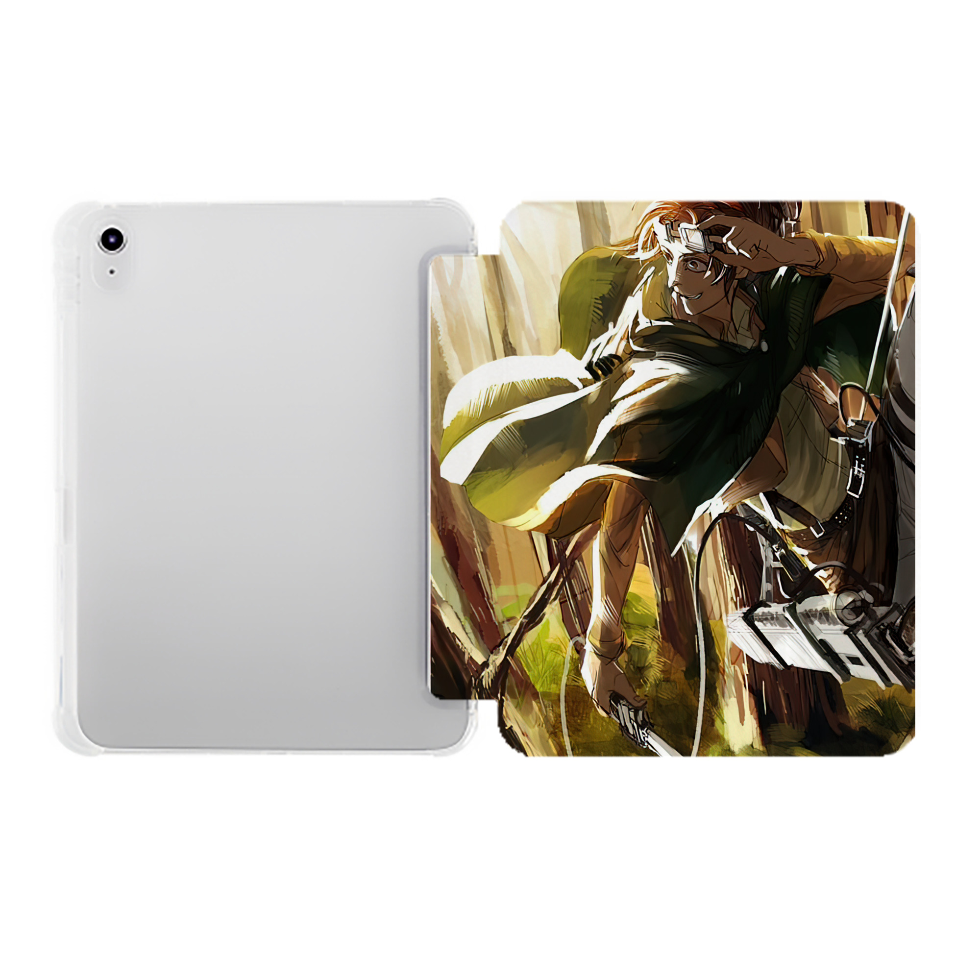 （画像用） 進撃の巨人 Attack on Titan IPad ケース ペン収納付き 三つ折りスタンド PUレザー×シリコン 対応機種9.5/10.5/10.9インチ